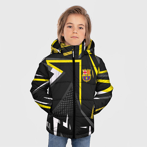 Зимняя куртка для мальчика ФК Барселона эмблема / 3D-Черный – фото 3