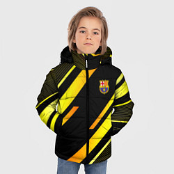 Куртка зимняя для мальчика ФК Барселона эмблема, цвет: 3D-светло-серый — фото 2
