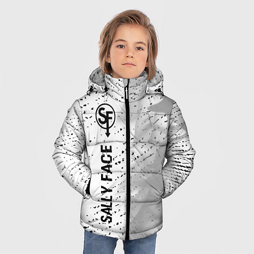 Зимняя куртка для мальчика Sally Face glitch на светлом фоне: по-вертикали / 3D-Черный – фото 3