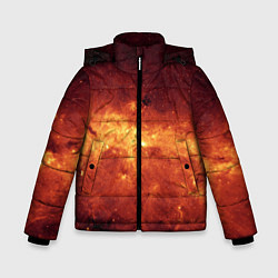 Куртка зимняя для мальчика Огненная галактика, цвет: 3D-светло-серый