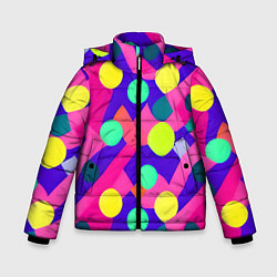 Куртка зимняя для мальчика Психоделическая абстракция, цвет: 3D-черный