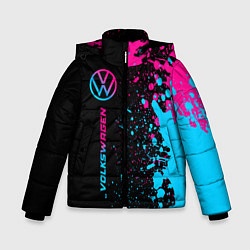 Куртка зимняя для мальчика Volkswagen - neon gradient: по-вертикали, цвет: 3D-черный