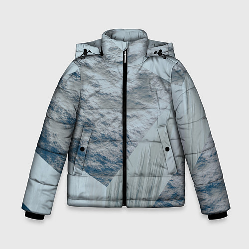 Зимняя куртка для мальчика Серая стена и блоки / 3D-Светло-серый – фото 1