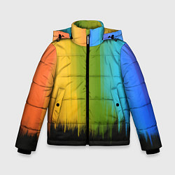 Куртка зимняя для мальчика Летняя радуга, цвет: 3D-красный