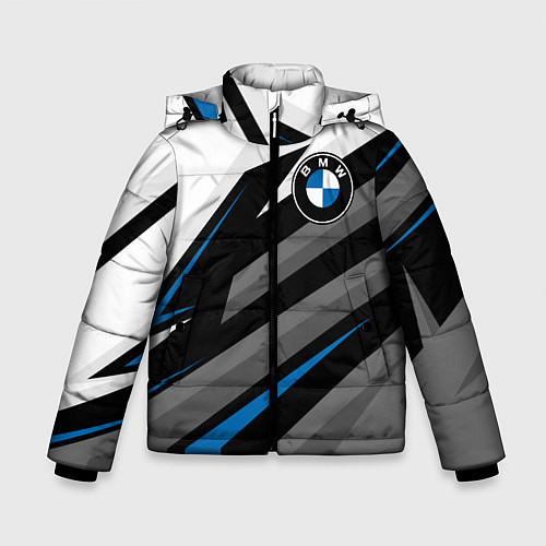 Зимняя куртка для мальчика БМВ - спортивная униформа / 3D-Светло-серый – фото 1