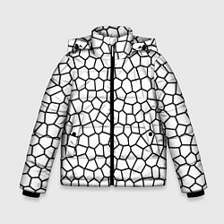 Куртка зимняя для мальчика Мозаика белый, цвет: 3D-черный