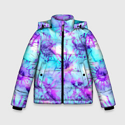 Куртка зимняя для мальчика Морское дно узор - тай-дай, цвет: 3D-светло-серый