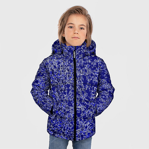 Зимняя куртка для мальчика Синий кислота / 3D-Черный – фото 3