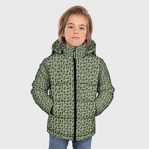 Зимняя куртка для мальчика Brick game тетрис паттерн / 3D-Черный – фото 3