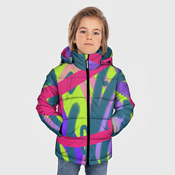 Куртка зимняя для мальчика Цветастая графика, цвет: 3D-черный — фото 2