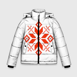 Куртка зимняя для мальчика Удмуртский узор, цвет: 3D-черный