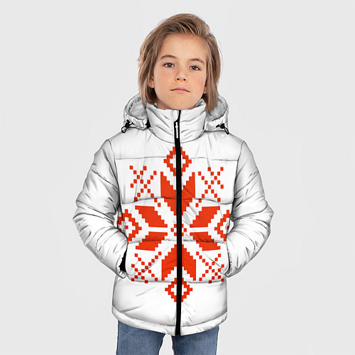 Зимняя куртка для мальчика Удмуртский узор / 3D-Черный – фото 3