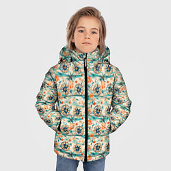 Куртка зимняя для мальчика Компас летний паттерн, цвет: 3D-красный — фото 2