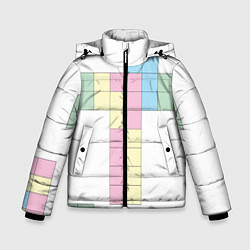 Куртка зимняя для мальчика Тетрис буква т падающие блоки, цвет: 3D-светло-серый