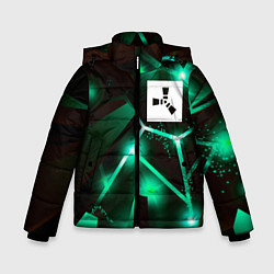 Куртка зимняя для мальчика Rust разлом плит, цвет: 3D-черный