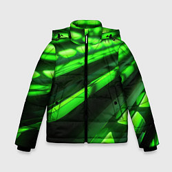 Куртка зимняя для мальчика Green neon abstract, цвет: 3D-черный