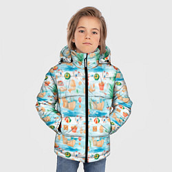 Куртка зимняя для мальчика Летнее настроение, цвет: 3D-светло-серый — фото 2