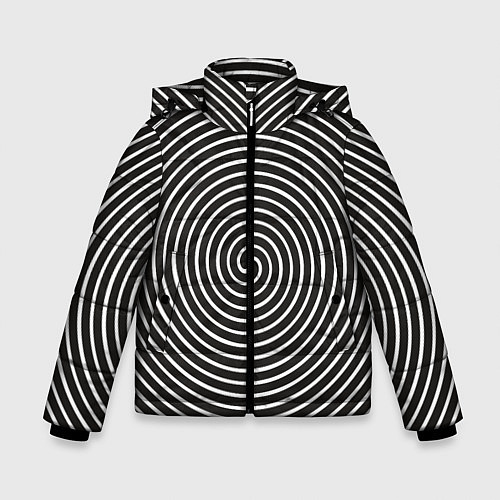 Зимняя куртка для мальчика Оптическая спираль / 3D-Светло-серый – фото 1