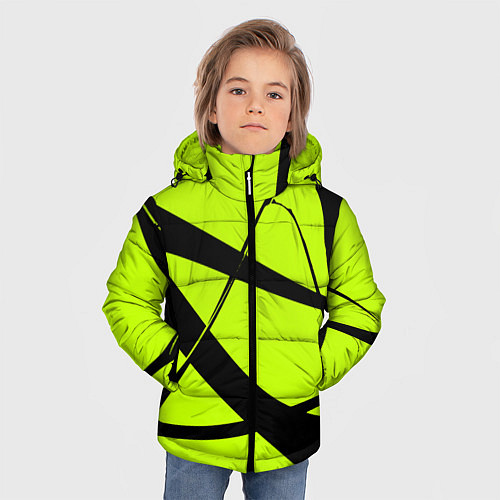 Зимняя куртка для мальчика Звезда - лаймовый и черный - Хуф и Ся - дополнение / 3D-Черный – фото 3