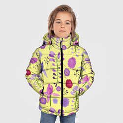 Куртка зимняя для мальчика Фиолетовый цветник, цвет: 3D-светло-серый — фото 2