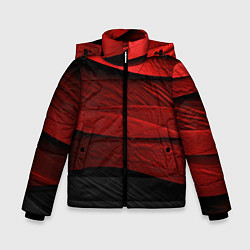 Зимняя куртка для мальчика Шероховатая красно-черная текстура