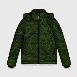 Куртка зимняя для мальчика Зеленое размытие абстракция, цвет: 3D-черный