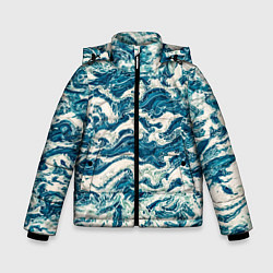 Куртка зимняя для мальчика Узор волны, цвет: 3D-светло-серый