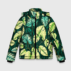 Зимняя куртка для мальчика Листья узор тропический