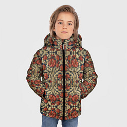 Куртка зимняя для мальчика Красно-золотой узор под хохлому, цвет: 3D-черный — фото 2