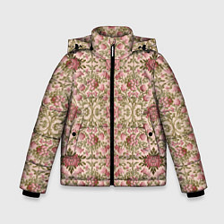 Зимняя куртка для мальчика Розовые цветы и вензеля