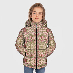 Куртка зимняя для мальчика Розовые цветы и вензеля, цвет: 3D-черный — фото 2