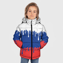 Куртка зимняя для мальчика Флаг России - потёки, цвет: 3D-черный — фото 2