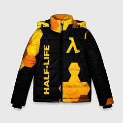 Зимняя куртка для мальчика Half-Life - gold gradient: надпись, символ