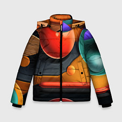 Куртка зимняя для мальчика Геометрия фигур, цвет: 3D-светло-серый