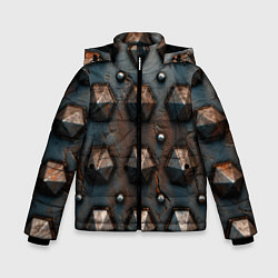 Куртка зимняя для мальчика Металлическая шипованная текстура, цвет: 3D-светло-серый