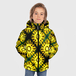 Куртка зимняя для мальчика Солнечные подсолнухи, цвет: 3D-черный — фото 2