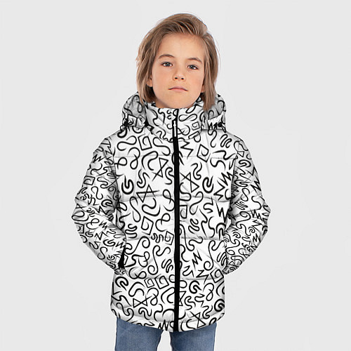 Зимняя куртка для мальчика Текстурка / 3D-Черный – фото 3