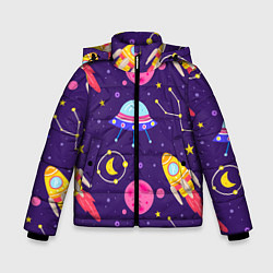 Зимняя куртка для мальчика Космическая тема паттерн