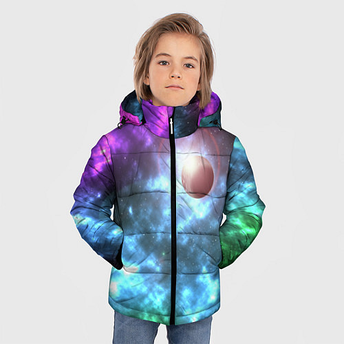 Зимняя куртка для мальчика Планета в космическом пространстве / 3D-Черный – фото 3