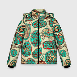 Куртка зимняя для мальчика Бактерии, цвет: 3D-черный
