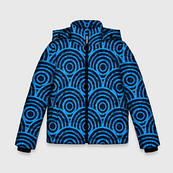 Куртка зимняя для мальчика Синие круги паттерн, цвет: 3D-красный