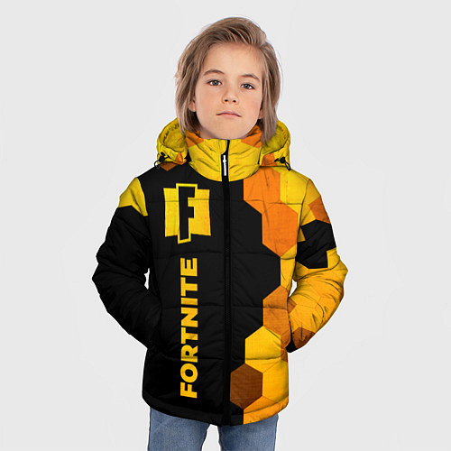Зимняя куртка для мальчика Fortnite - gold gradient: по-вертикали / 3D-Черный – фото 3