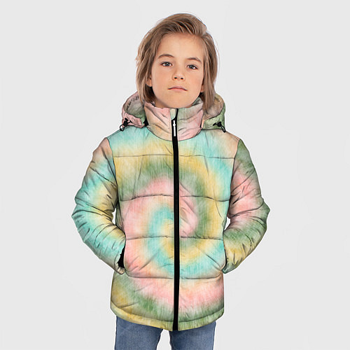 Зимняя куртка для мальчика Тай-дай болотный / 3D-Черный – фото 3