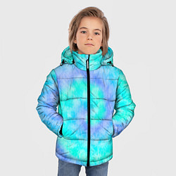 Куртка зимняя для мальчика Тай дай морская волна, цвет: 3D-черный — фото 2