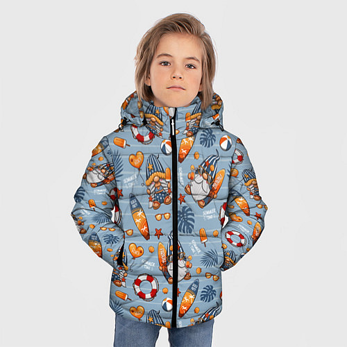 Зимняя куртка для мальчика Пляжные гномы / 3D-Черный – фото 3