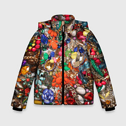 Куртка зимняя для мальчика Камни и драгоценности, цвет: 3D-красный