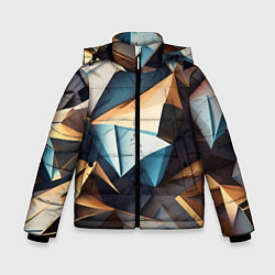 Куртка зимняя для мальчика Геометрический принт от нейросети, цвет: 3D-черный