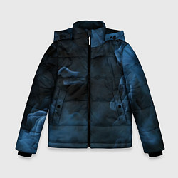 Куртка зимняя для мальчика Синий туман текстура от нейросети, цвет: 3D-черный