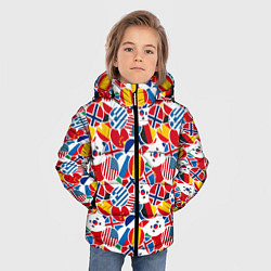 Куртка зимняя для мальчика Флаги стран мира, цвет: 3D-красный — фото 2