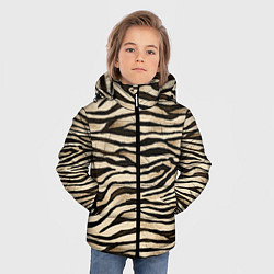 Куртка зимняя для мальчика Шкура зебры и белого тигра, цвет: 3D-светло-серый — фото 2
